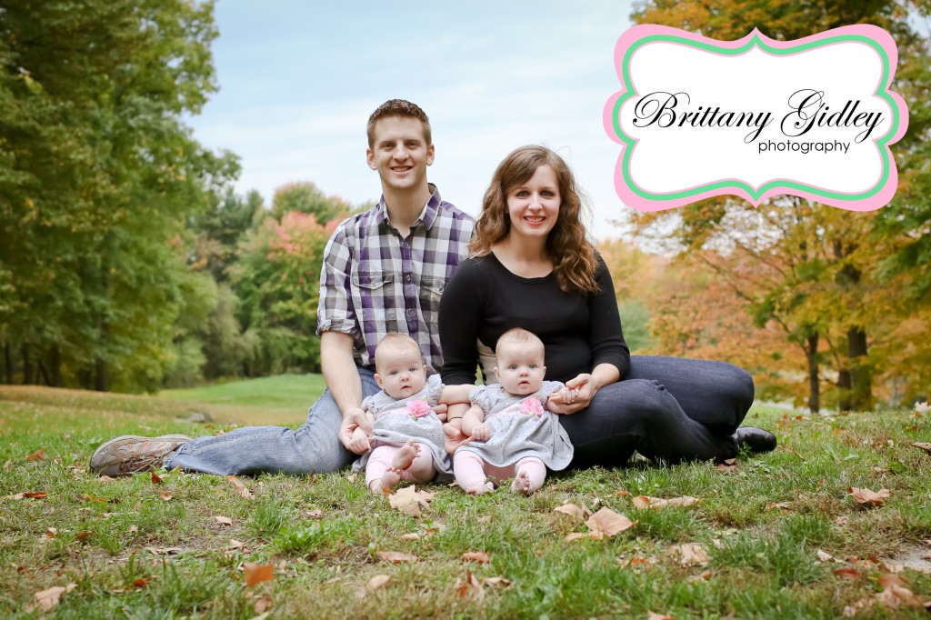 Fall Twins Family Leaves | Brittany Gidley Photography LLC