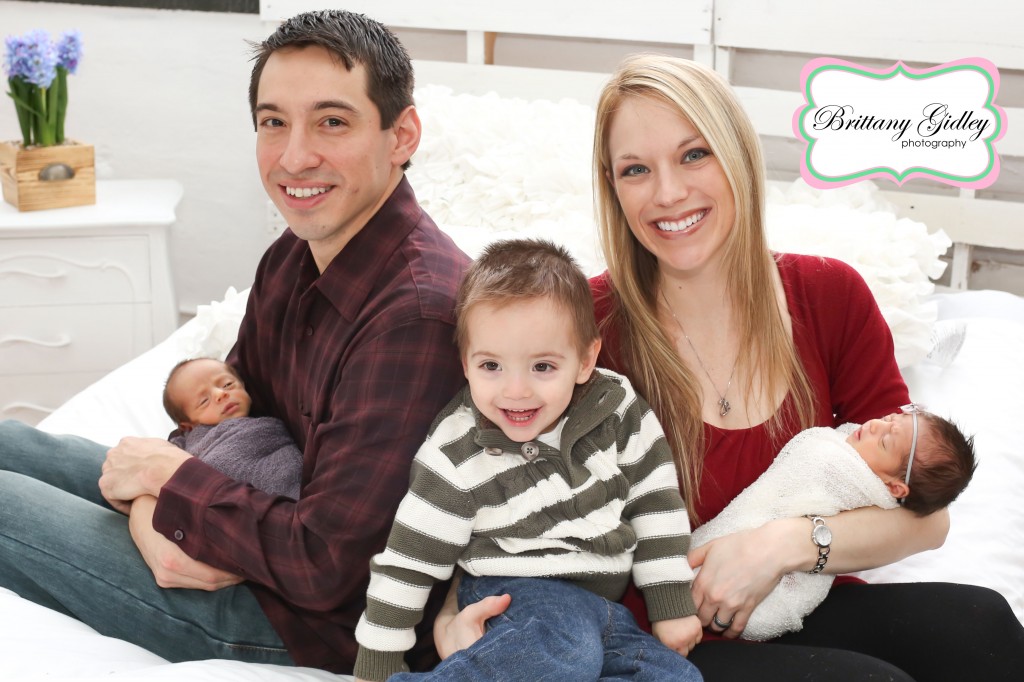 Family With Newborn Boy Girl Twins | Brittany Gidley Photography LLC