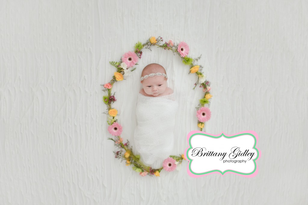 Newborn Baby | Flowers | Photography Pose | Brittany Gidley Photography LLC