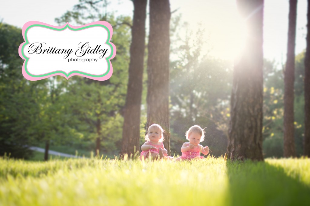 12 Month Twin Girls | Brittany Gidley Photography LLC