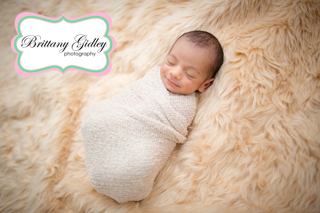 Cleveland Newborn | Newborn Wrap | Smiling Baby | Brittany Gidley Photography LLC