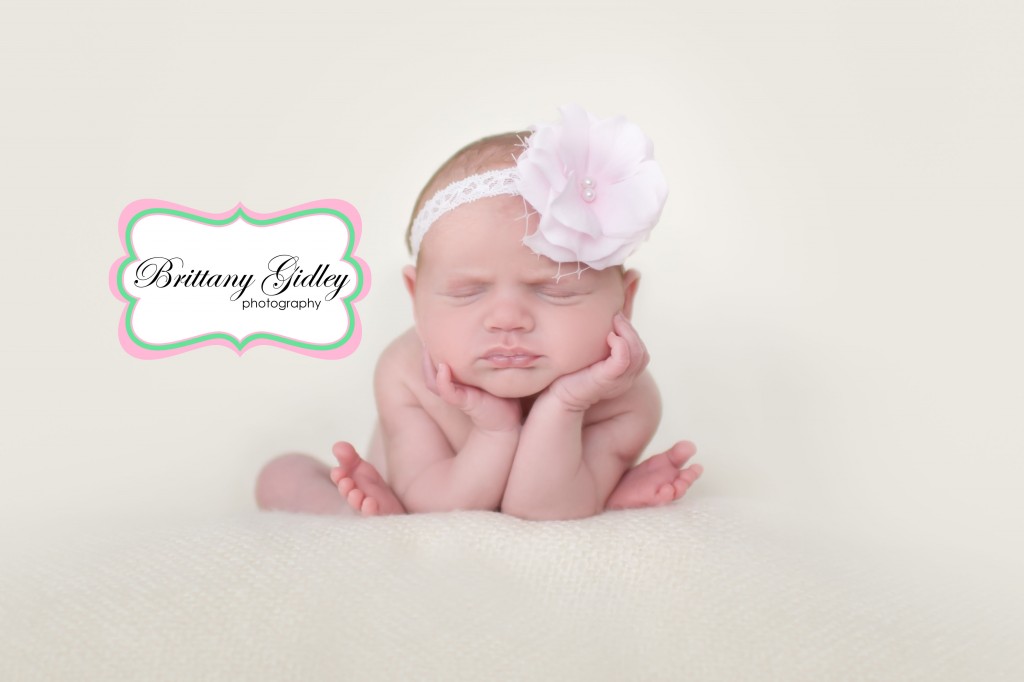 Newborn Baby Girl | Froggy Pose | Head in Hands Pose | Brittany Gidley Photography LLC