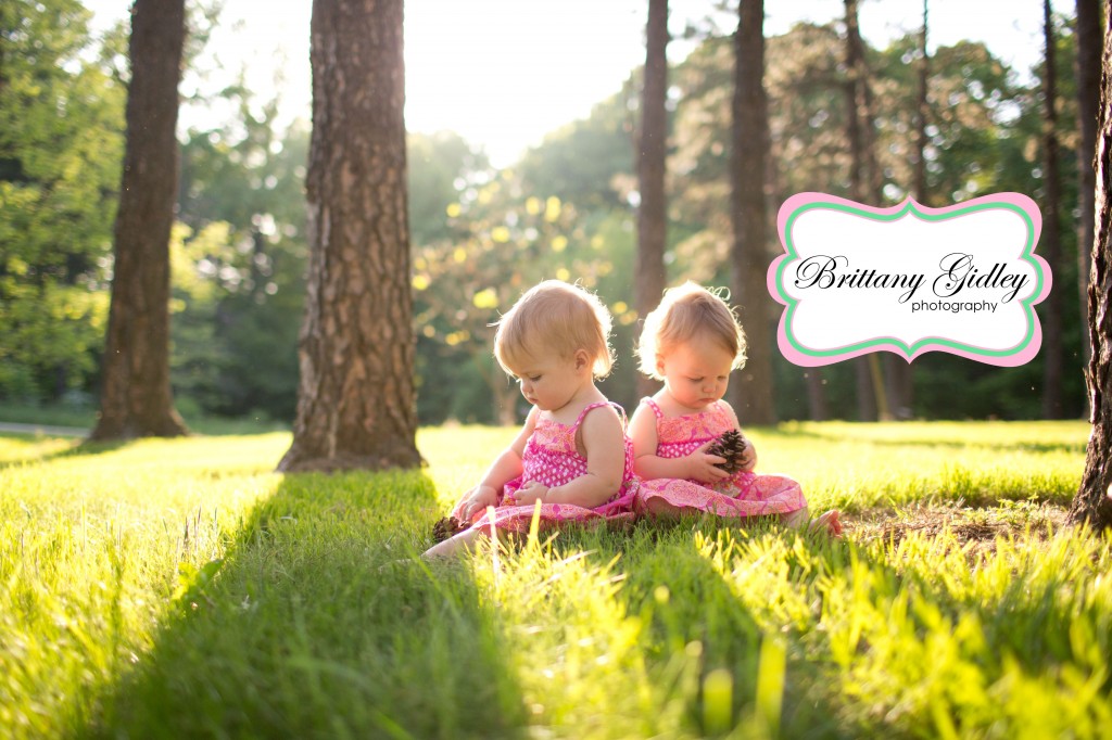 Twin Girls | 12 Months | Forest | Brittany Gidley Photography LLC