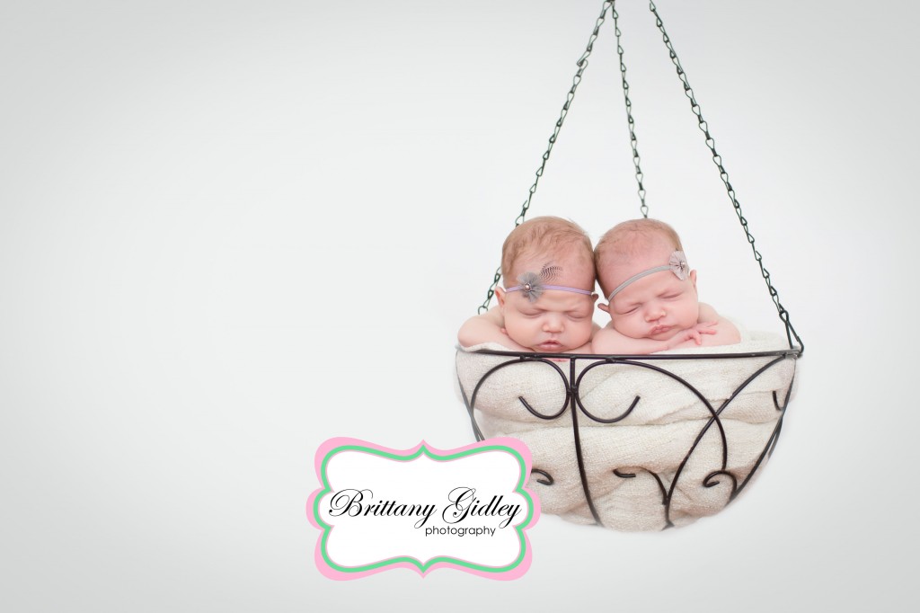 Newborn Twins | Start With The Best | Photography | Hanging Basket | Brittany Gidley Photography LLC