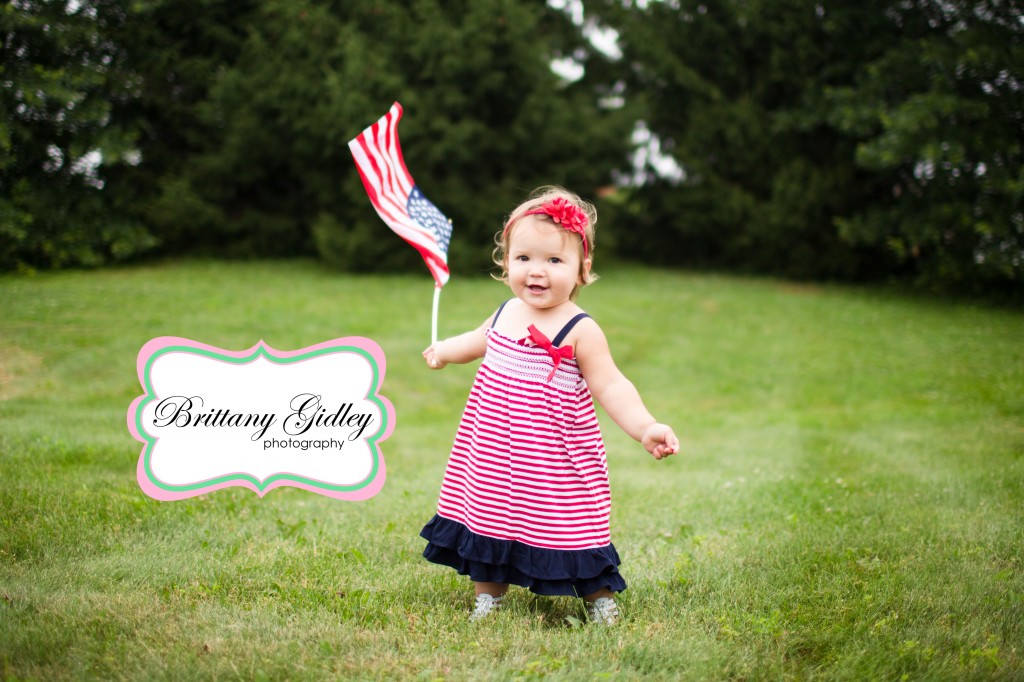 Cleveland Toddler Photographer | 18 Months | American Flag | Brittany Gidley Photography LLC
