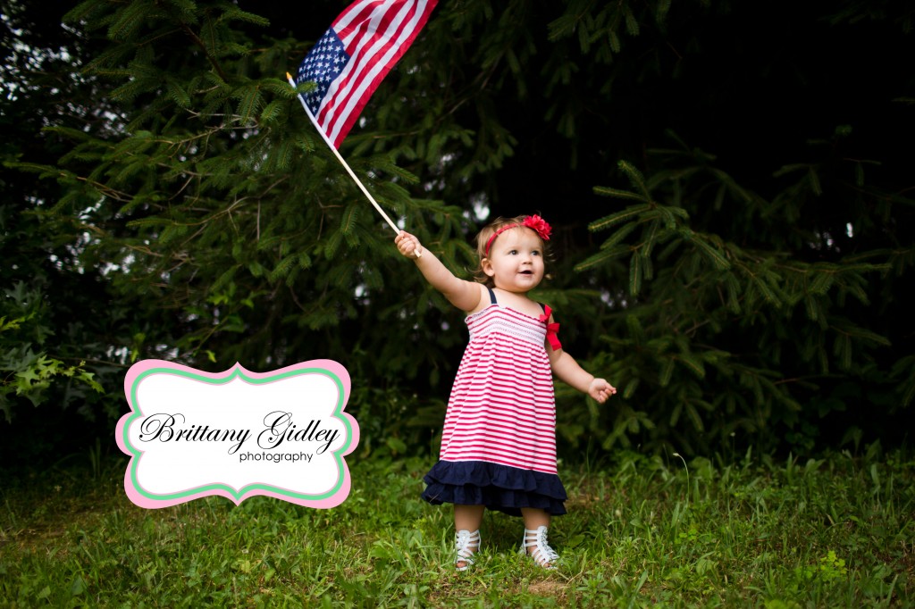 Cleveland Toddler Photography | 18 Months | American Flag | Fourth of July | Brittany Gidley Photography LLC