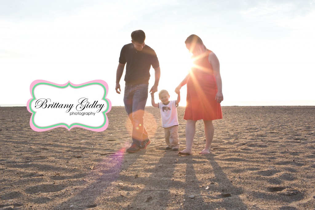 Beach Maternity | Sun Flare | Family | 2 Year Old | Headlands | Orange and Blue| Beach | Brittany Gidley Photography LLC