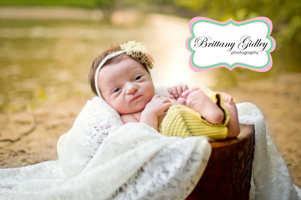 Outdoor Newborn | Baby Girl | Lace | River | Natural Baby | Nature | Brittany Gidley Photography LLC