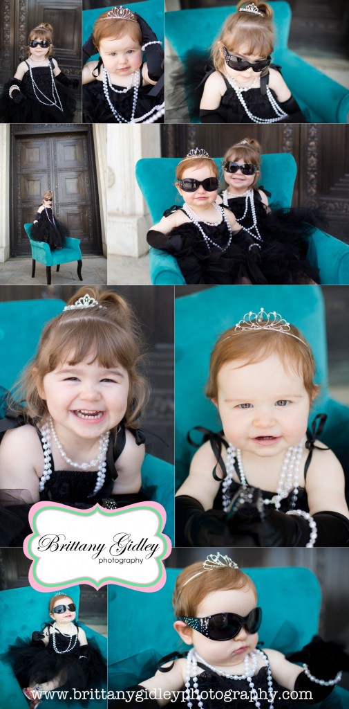 Breakfast At Tiffanys | Brittany Gidley Photography LLC | Pearls | Tiara | 12 Month Baby | 3 Year Old Toddler | Teal | Black