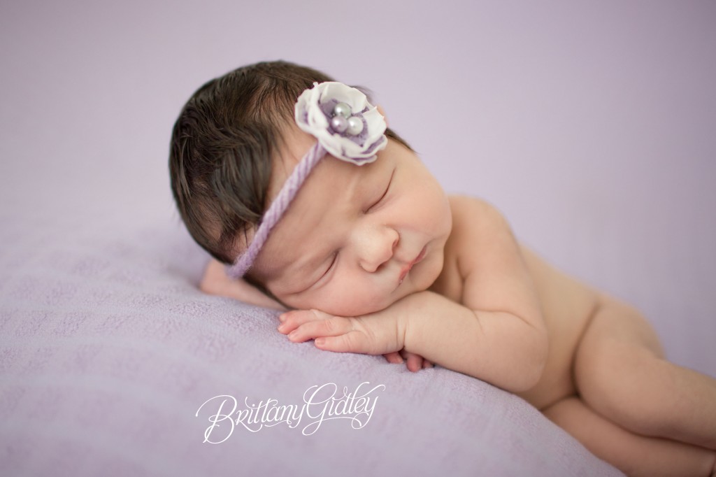 Baby Girl | Posing | Newborn Inspiration | Chunk | Cream | Purple | Knits | Brittany Gidley Photography LLC | Newborn