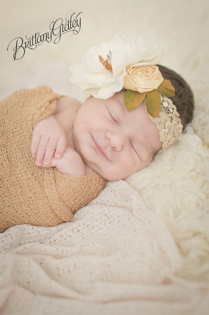 Flokati | Newborn Wrap | Posing | Newborn Inspiration | Chunk | Cream | Brown | Knits | Brittany Gidley Photography LLC | Newborn | Newborn Smile