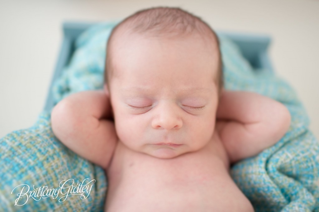Newborn Boy | Blue and Green | Seamless Paper | Cute Poses | Brittany Gidley Photography LLC