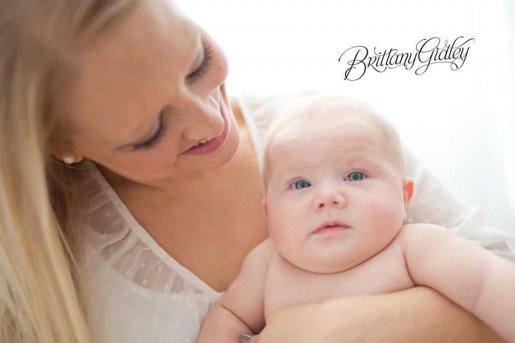 Mom and Baby | Backlighting | 4 Month Old | Chunky | Sweet | Baby Girl | Brittany Gidley Photography LLC