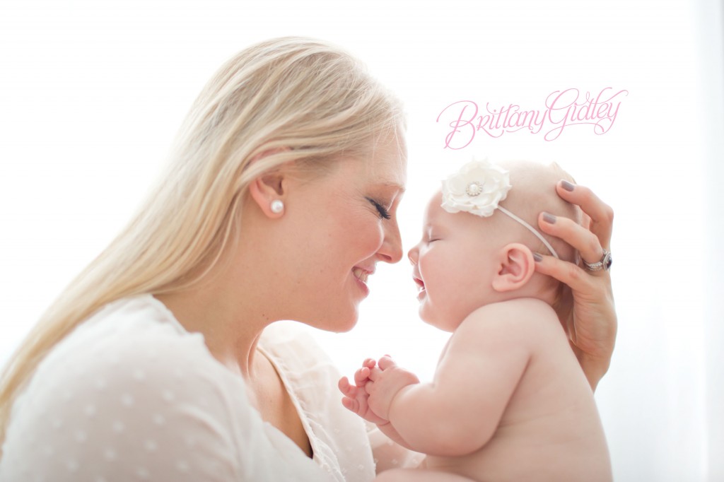 Mom and Baby | Backlighting | 4 Month Old | Chunky | Sweet | Baby Girl | Brittany Gidley Photography LLC