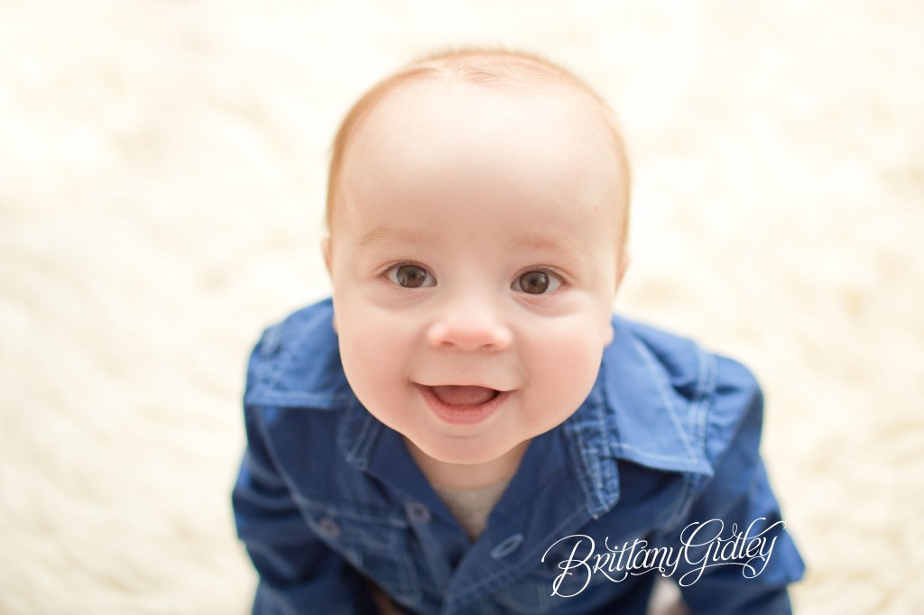 6 Month Boy | Cream | Blue | Start With The Best | Brittany Gidley Photography LLC