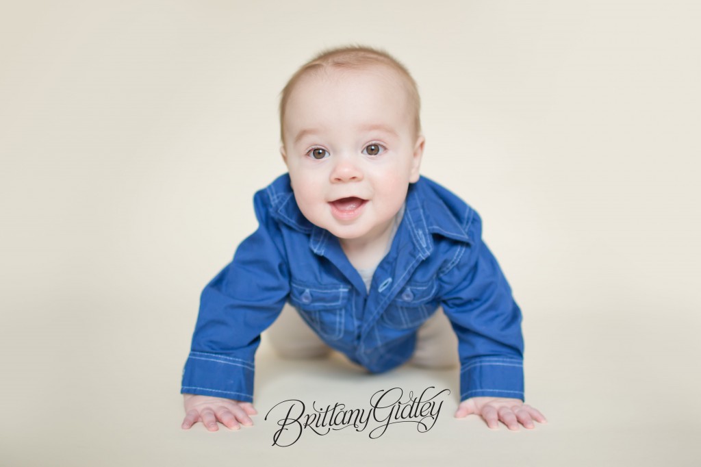 6 Month Boy | Cream | Blue | Start With The Best | Brittany Gidley Photography LLC
