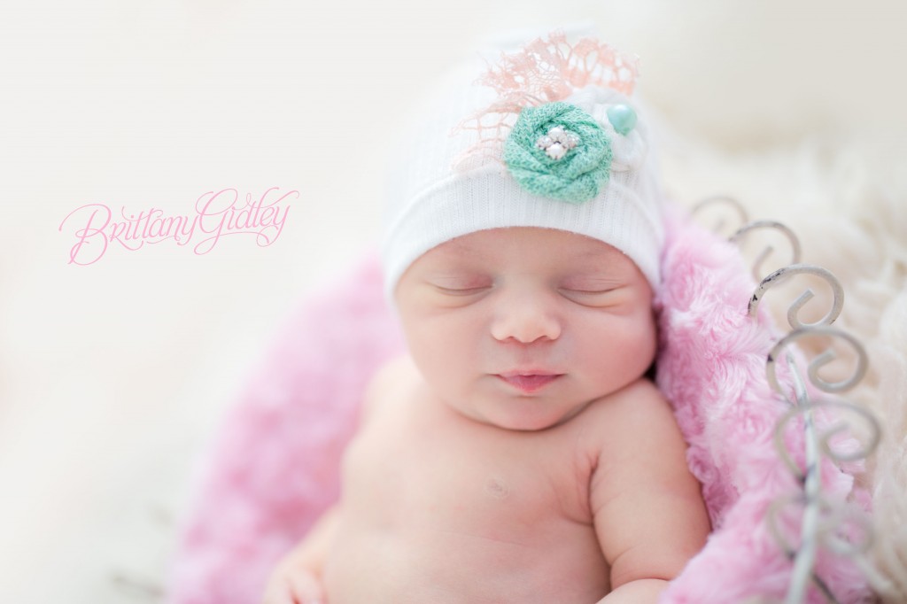 Winter Newborn Session | Pink | Teal | White | Posing Inspiration | Baby Girl | Brittany Gidley Photography LLC