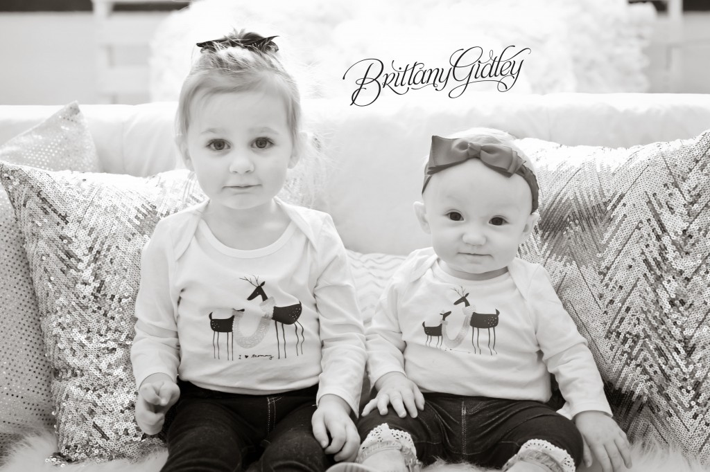 Sisters | Winter Studio | Family | Baby | Toddler | Big Sister | Little Sister | Brittany Gidley Photography LLC