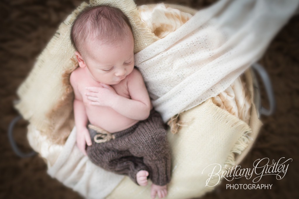 Baby In Basket | Newborn In Basket | Cleveland Newborn | Cleveland Newborn Photography | Baby Photographer | Baby Photography | Cleveland Ohio | Brittany Gidley Photography LLC