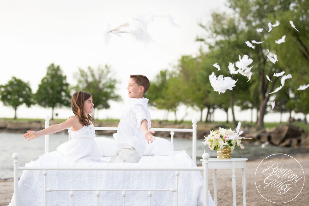 Cleveland Child Photographer | Dream Sessions | Brittany Gidley Photography LLC | Feathers | Bed on Beach | Fresh Floral | Whimsical Fun Bright | Photo Shoot Inspiration