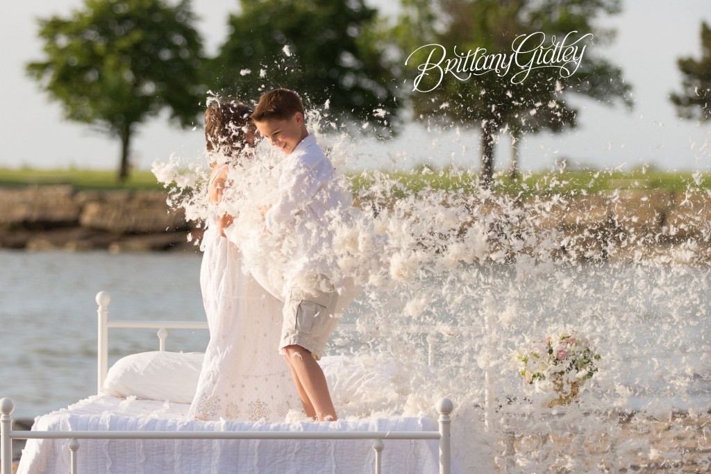 Cleveland Family Photographer | Dream Sessions | Brittany Gidley Photography LLC | Feathers | Bed on Beach | Fresh Floral | Whimsical Fun Bright