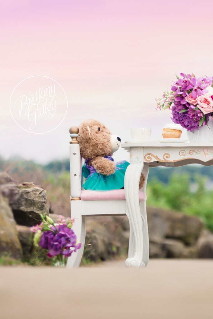 Heatherlily for Brittany Gidley Photography | Fresh Floral | Floral Props | Peony Roses Hydrangeas | Teddy Bear | Build A Bear | Teal Purple