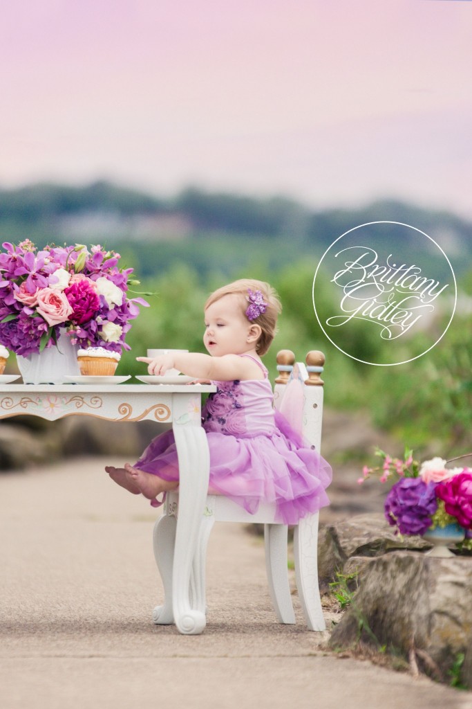 Tea Party Photo Shoot | Cake Smash | Tea Party | Heatherlily for Brittany Gidley Photography | Fresh Floral | Floral Props | Peony Roses Hydrangeas | Teddy Bear | Tutu Du Monde | Rainey's Closet | Teal Purple