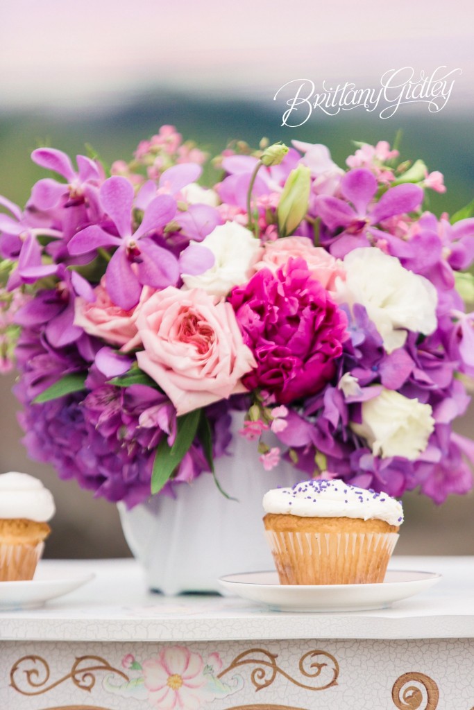 Tea Party Photo Shoot | Cake Smash | Tea Party | Heatherlily for Brittany Gidley Photography | Fresh Floral | Floral Props | Peony Roses Hydrangeas | Teddy Bear | Tutu Du Monde | Rainey's Closet | Teal Purple