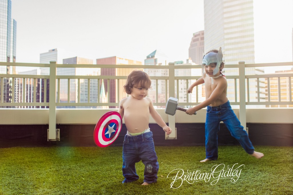 Photo Shoot  | Thor | Captain America | Superheroes | Brothers | Comic Books | Marvel |  Brothers | Downtown Cleveland | Brittany Gidley Photography LLC | Avengers Photo Shoot
