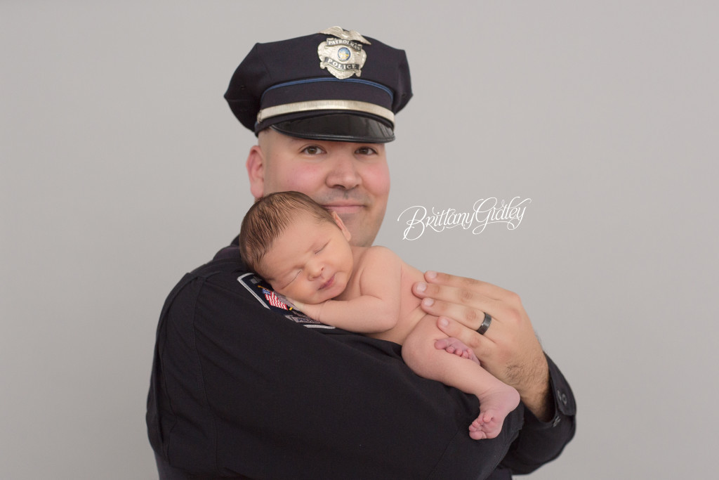 Police Newborn | Newborn Pictures Police | Newborn Baby Boy | Mother and Son | Parent Poses | Newborn Portraits | Best Newborn Photographer | Brittany Gidley Photography LLC