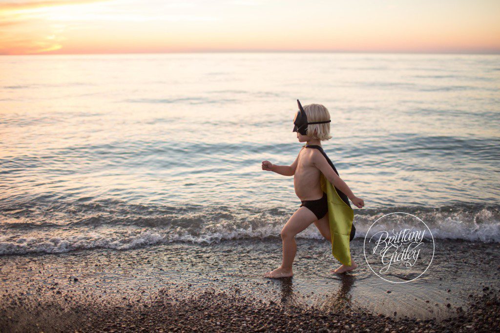 Superhero Beach Session | Toddler Photographer | Mentor Headlands Beach