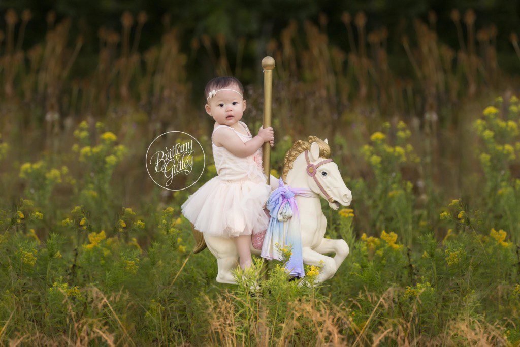 Rainbow Dream Session | Rainbow Baby | 12 Months | Carousel Horse | Baby Photography Ideas