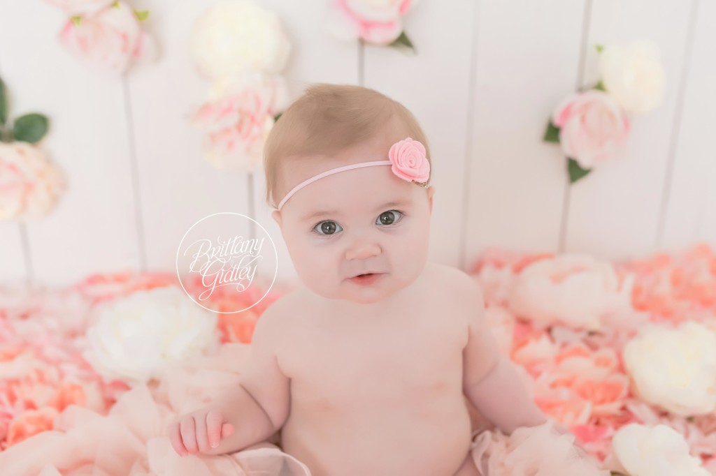 6 Month Baby Photos | Baby Photographer | Cleveland Ohio | Start With The Best | Flower Wall | Floral Baby Images