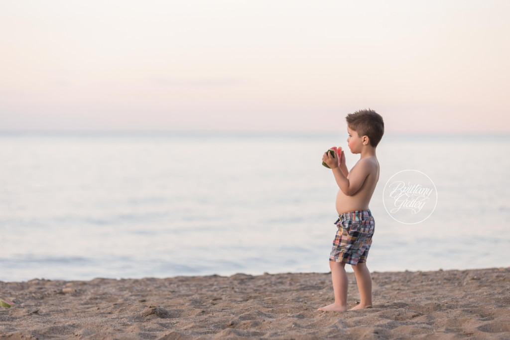 Beach Photo Shoot | Watermelon Photo Shoot | Toddler Beach Photography | Toddler Photos | www.brittanygidleyphotography.com