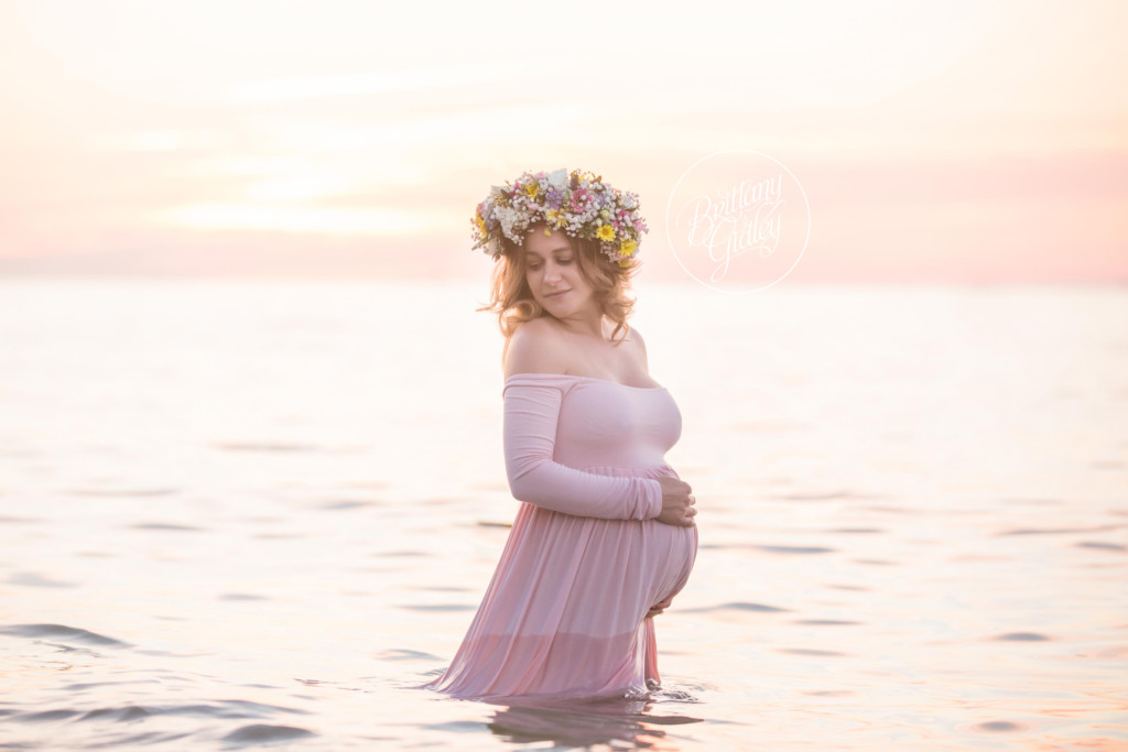 Beach Pregnancy | Edgewater Beach | Pregnancy Beach Pictures | Maternity Photography Inspiration | Maternity Gown | Golden Hour | Cleveland Ohio Maternity Photographer | Cleveland Ohio Pregnancy Photographer