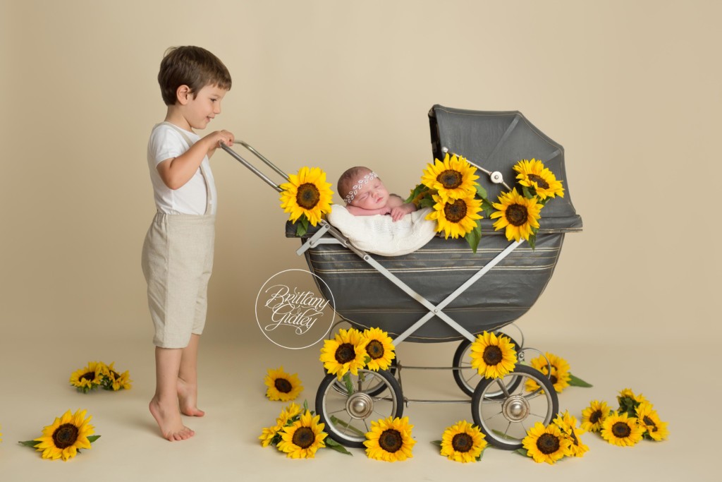 Rocky River Newborn Photography | Rocky River Newborn Photographer | Sunflower Newborn Photos | Newborn Baby Girl Sunflower | Brittany Gidley Photography LLC | Rocky River, Ohio