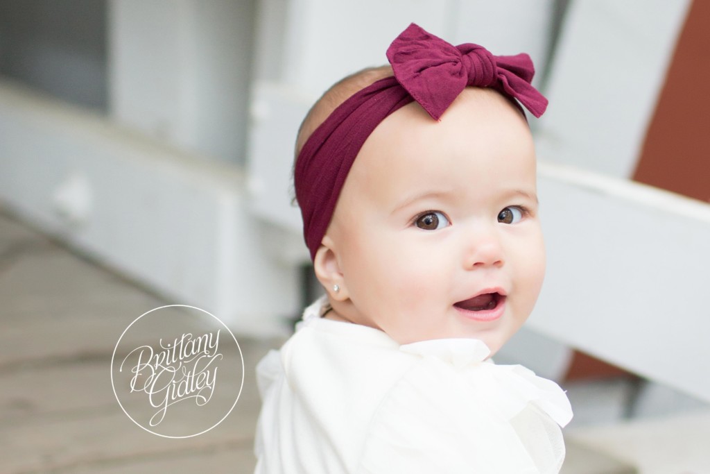 Akron Baby Photographer | 12 Month Baby Photo Shoot | Everett Road Covered Bridge
