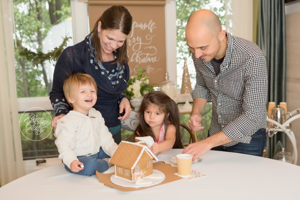 Kids Christmas Card Ideas | Gingerbread House Decorating | Brittany Gidley Photography LLC