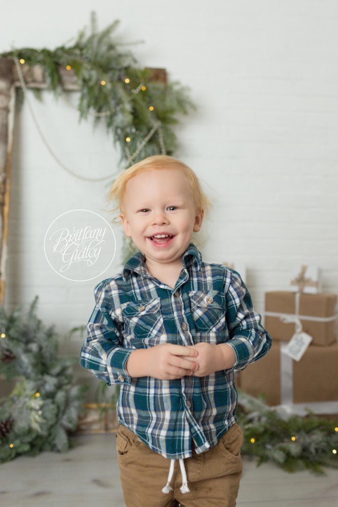 Antique Frame With Garland and Lights Christmas Set Up For Photographers