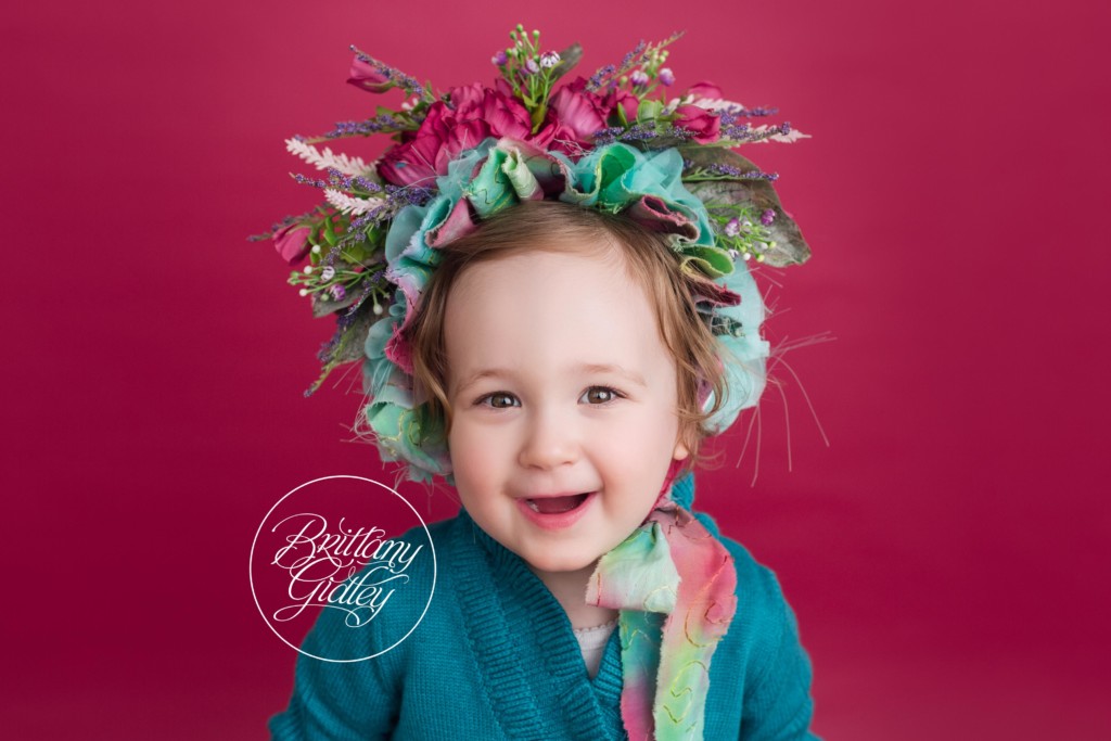 Flower Bonnet Toddler | Hudson Child Photographer | Family Photography Studio in Northeast Ohio | Hudson Ohio Photography | Spring Photography