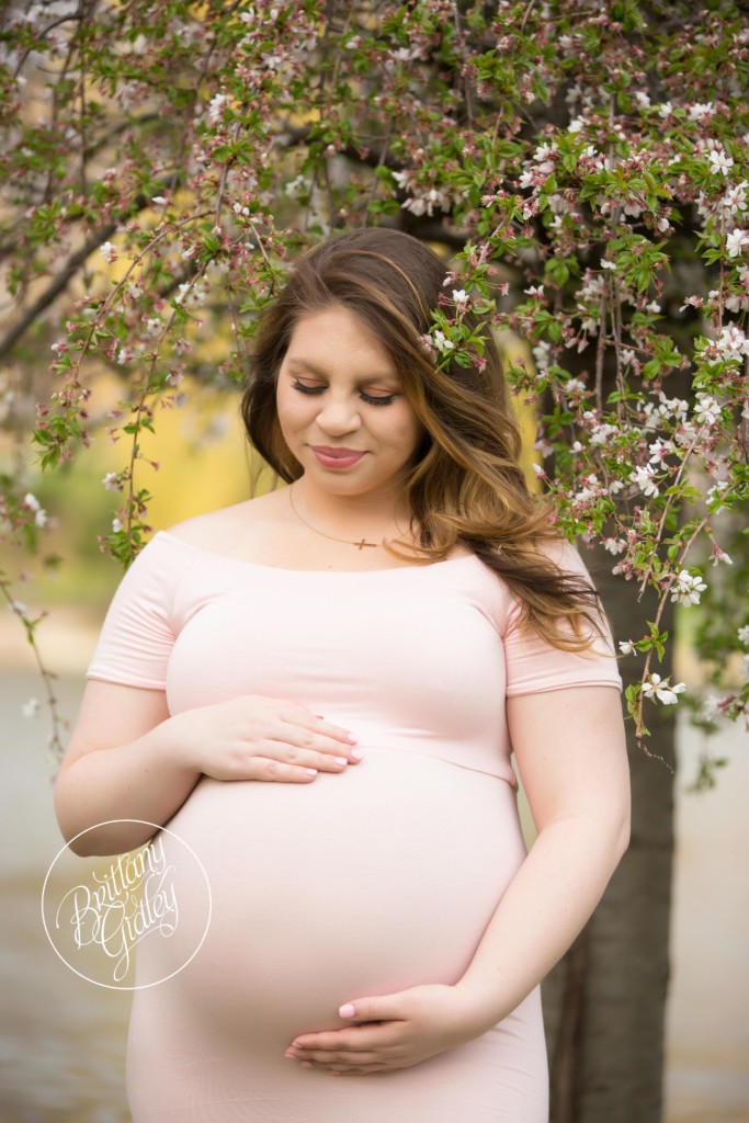 Pregnancy Photography in Cleveland Ohio | Cherry Blossoms Maternity | Cleveland Museum of Art | Mother Only Maternity Pictures
