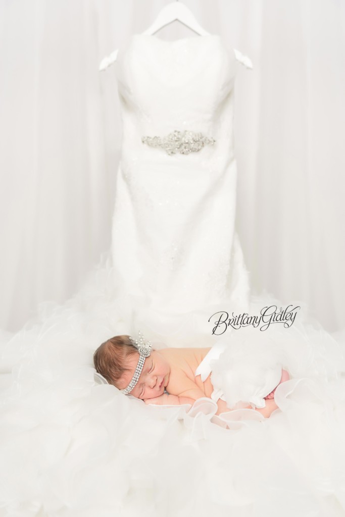 Newborn With Wedding Dress