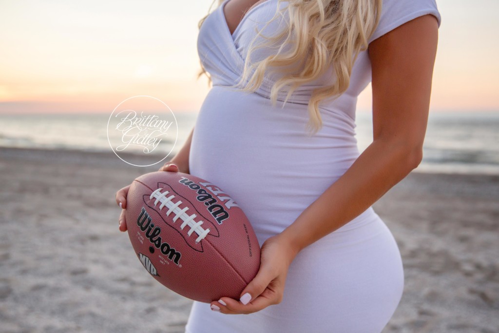 Celebrity Maternity Photography | Football Themed Maternity Session | Pregnancy Photos With Football
