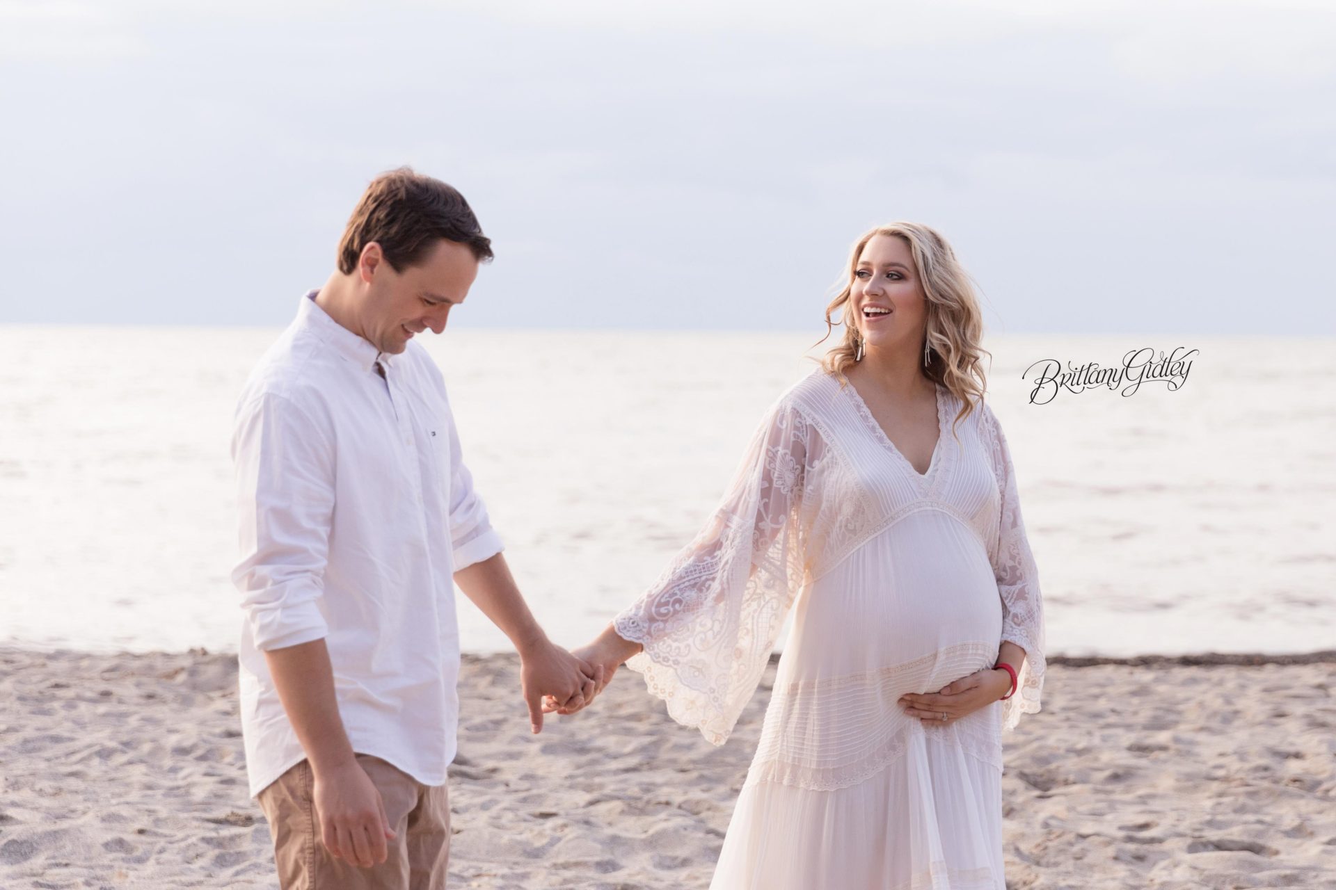 Pregnancy Photography at Edgewater Beach in Cleveland Ohio by Brittany Gidley Photography