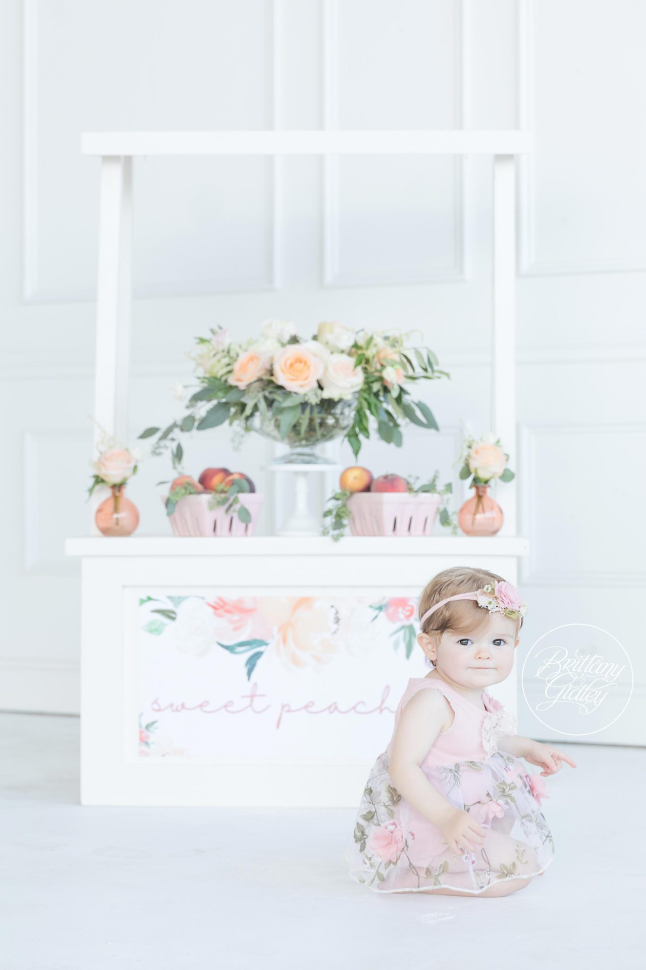 Peaches & Cream Dream Session | Peach Themed Party | Peach Themed Cake Smash Photo Shoot