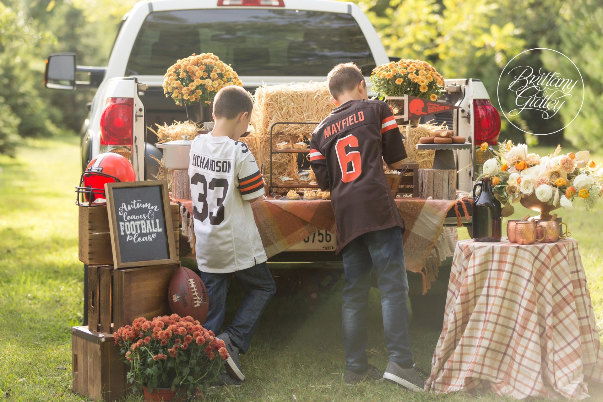 Football Themed Family Photo Shoot | Fall Truck Ideas