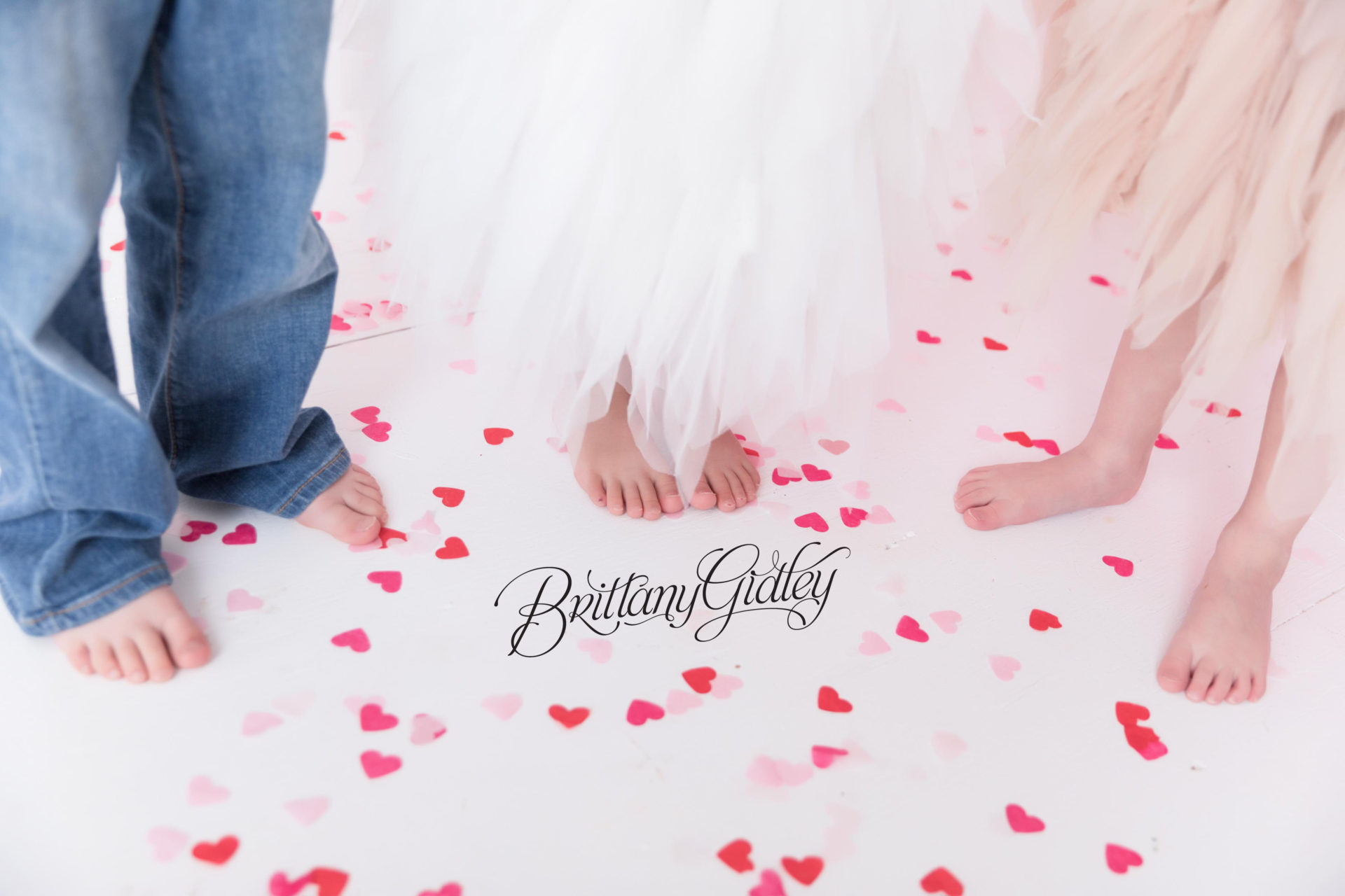 Heart Confetti with Little Kid Feet | Cupid Party