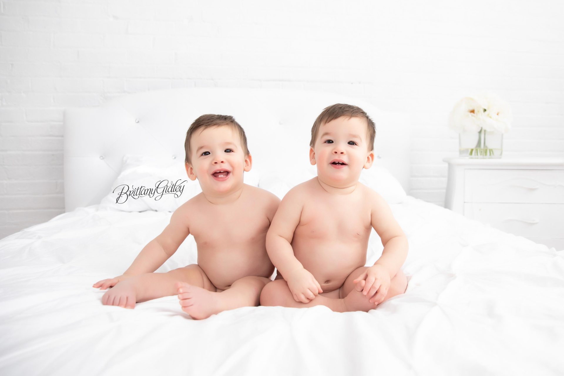 Baby Photo Shoot of 12 Month Twins | Photography Studio | Brittany Gidley Photography