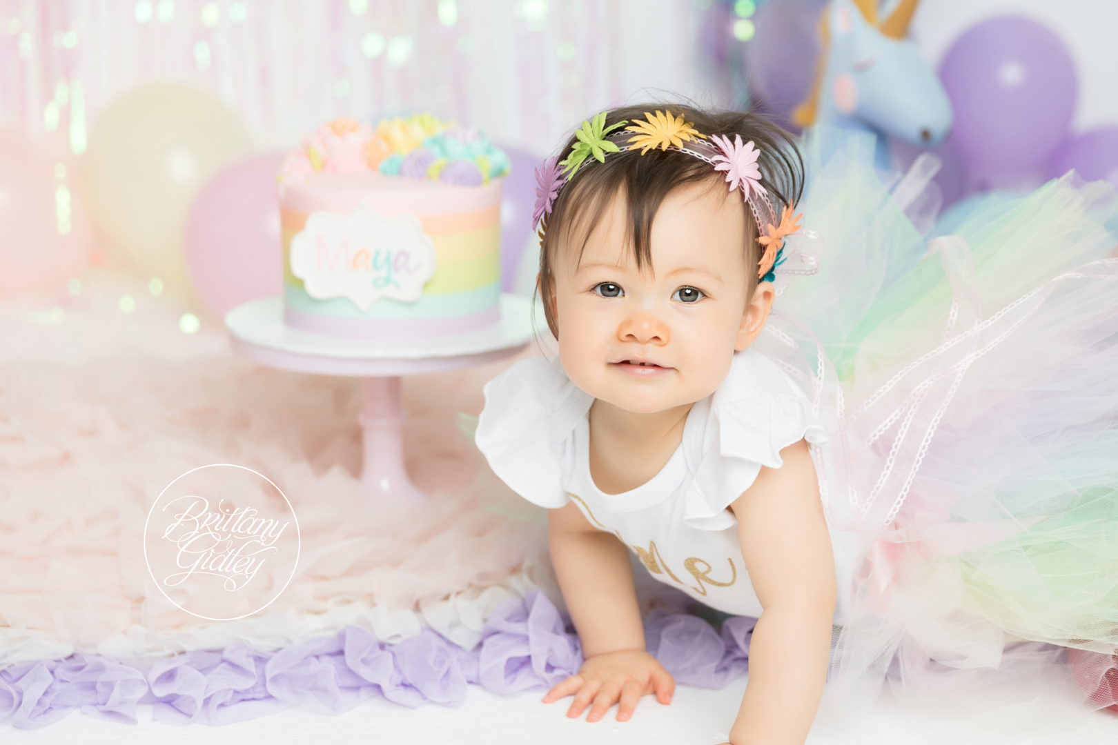 Rainbow Baby Cake Smash Photo Shoot