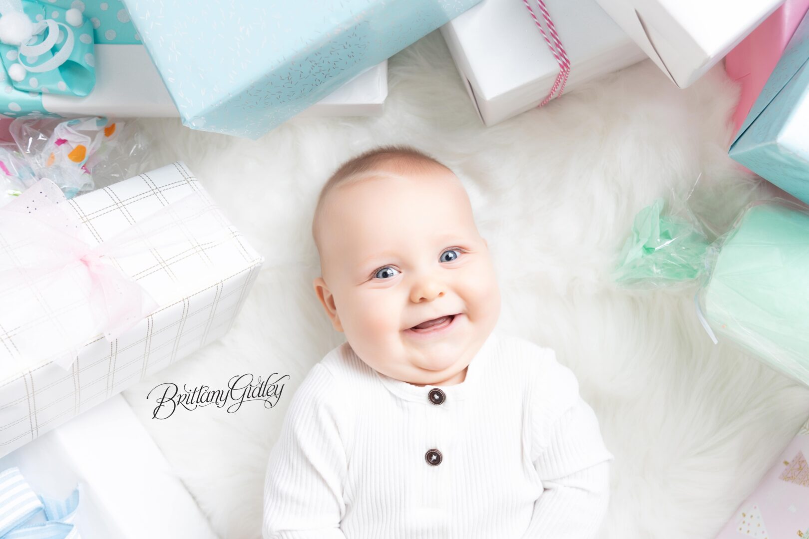 Baby with Christmas Gifts